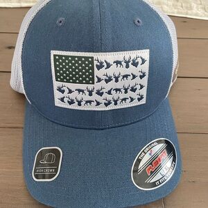 Blue and Grey Flexfit Cap with Animal Flag Design